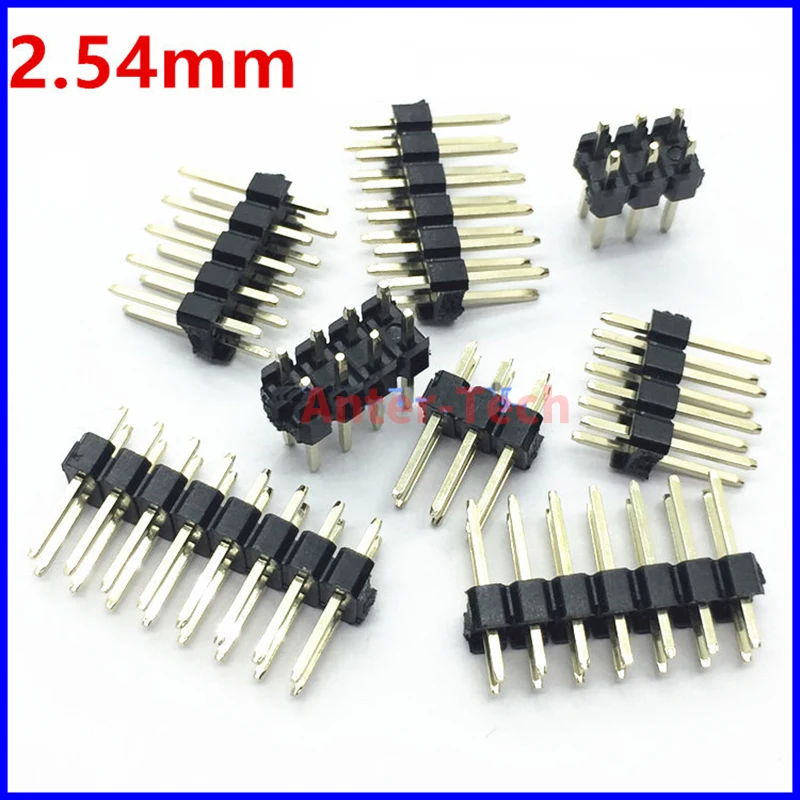 2.54mm Double Row Male 2~40P Breakaway PCB Board Pin Header Connector Strip Pinheader 2 * 2/3/4/6/8/10/12/15/20/40P For Arduino