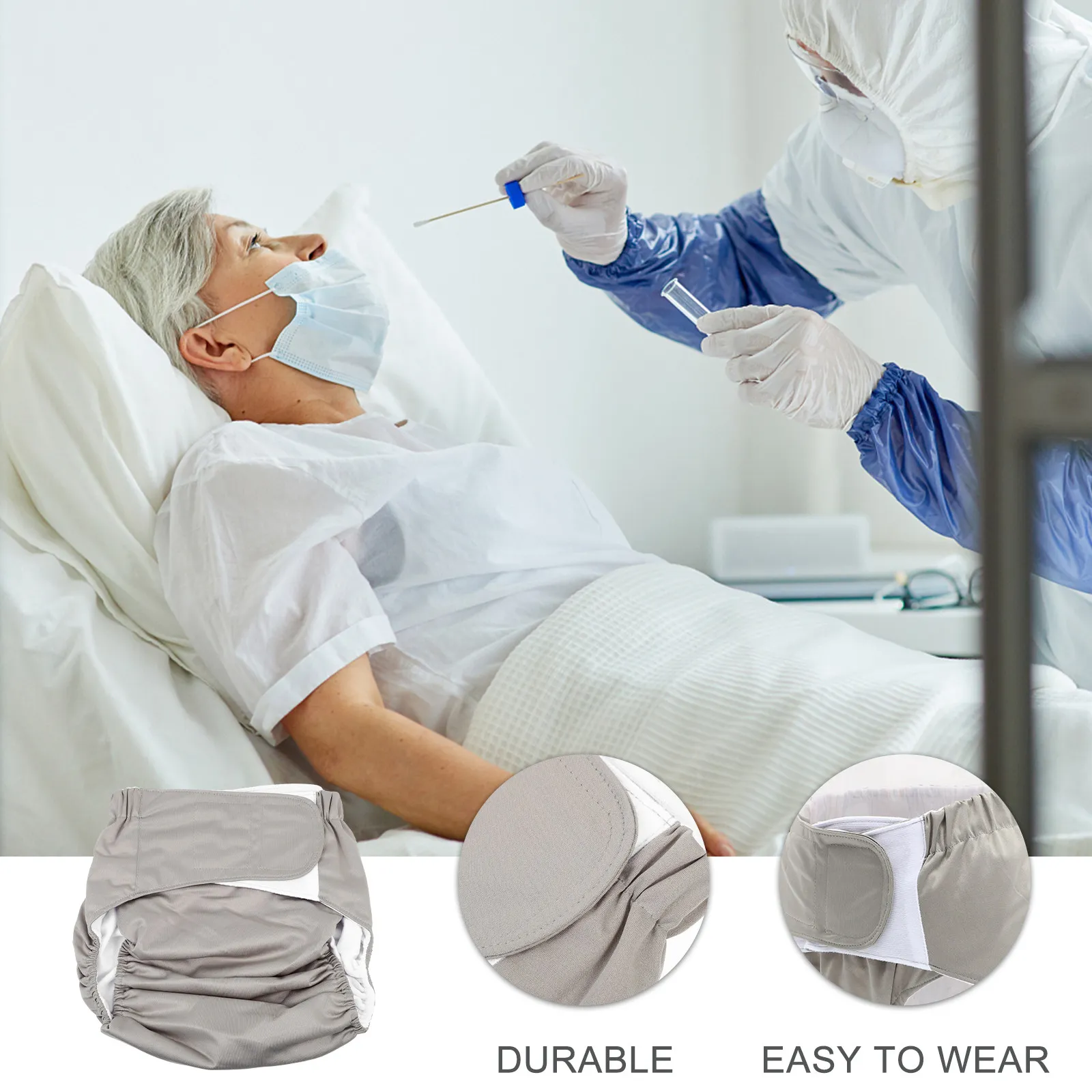 

Дышащие моющиеся многоразовые тканевые подгузники для взрослых, для пожилых женщин и мужчин, с высокой впитываемостью, для ночного использования