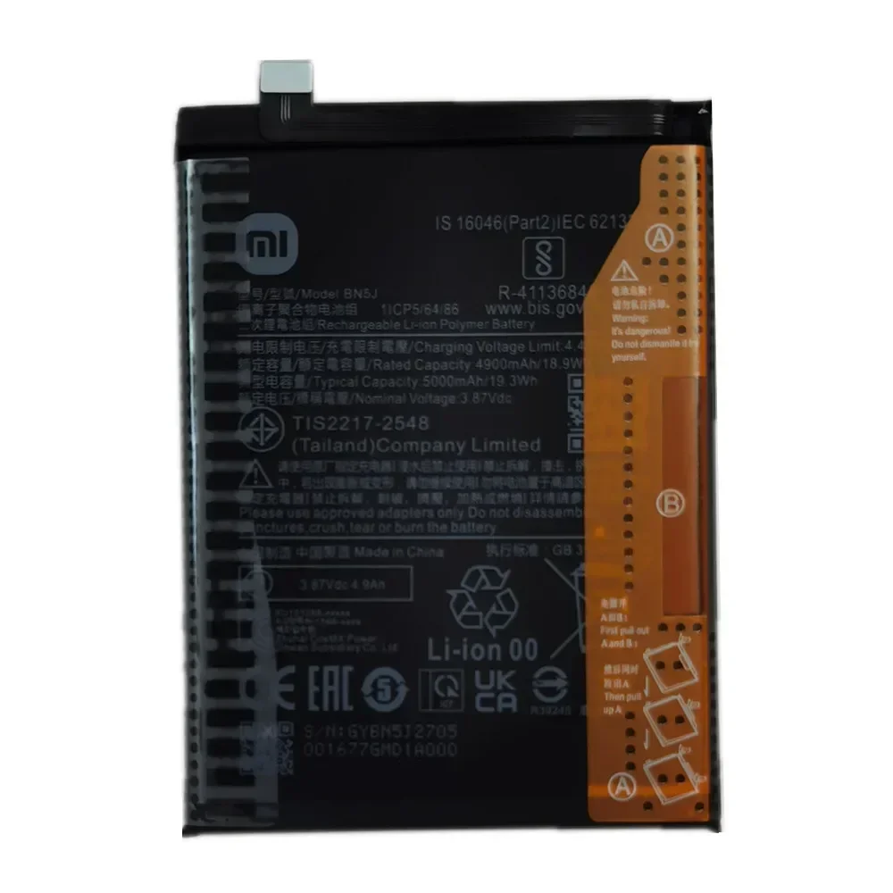 New 100% Original BN5J Battery For Xiaomi Mi POCO X5 5G / Redmi Note 12 5G Phone Battery Bateria 5000mAh Fast Deliver