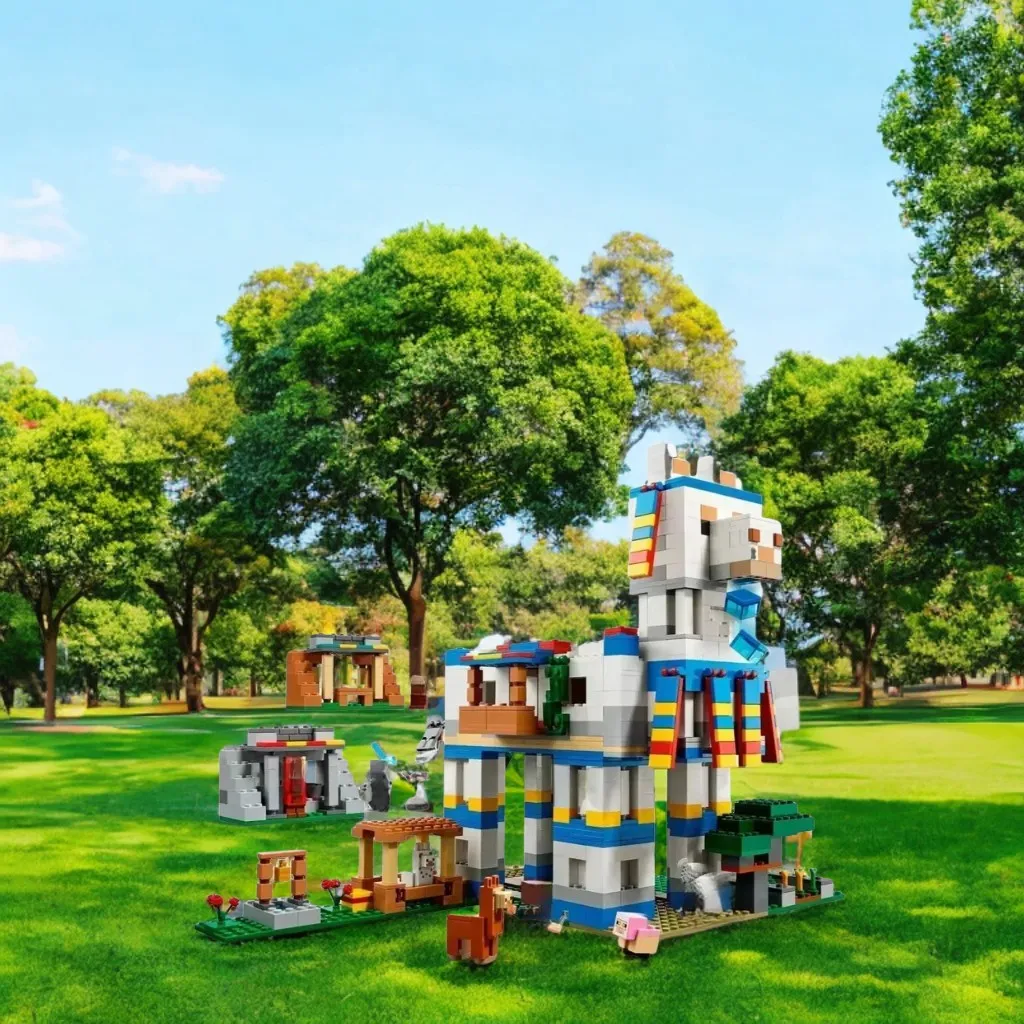 Neue produkt spot Alpaka dorf bausteine DIY modell kreative bausteine kinder pädagogisches montage
