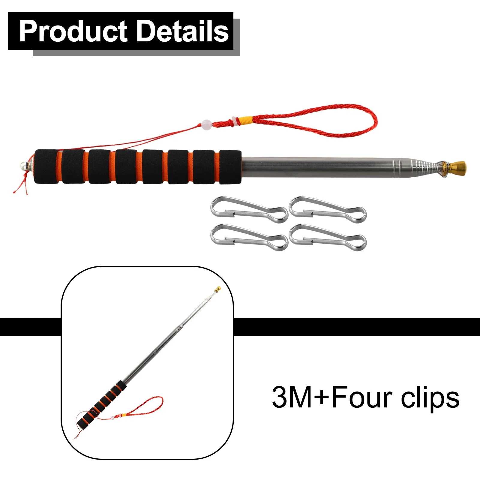 Compact Storage 3 Meters Flagpole Adjustable Flagpole Versatile Applications Lightweight And Compact Parades Rallies