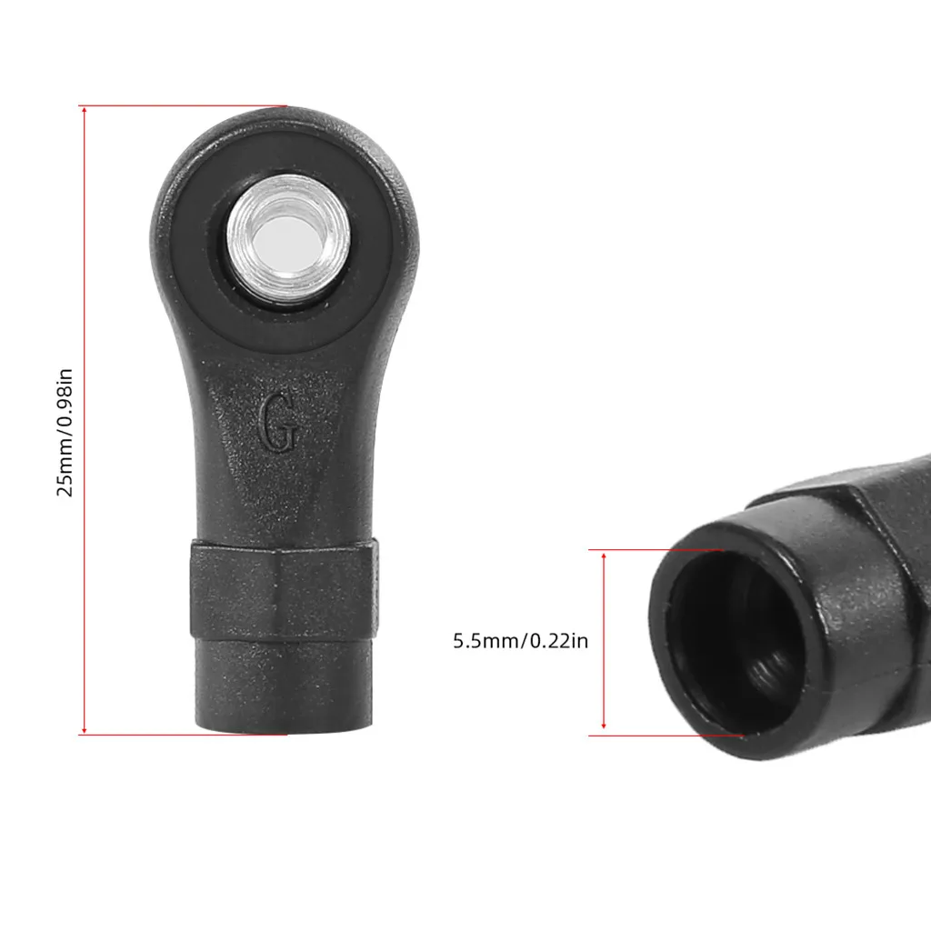 

Black Link Rod End Joint Plastic Straight Ball for 1 10 RC Car Kits to Build DIY