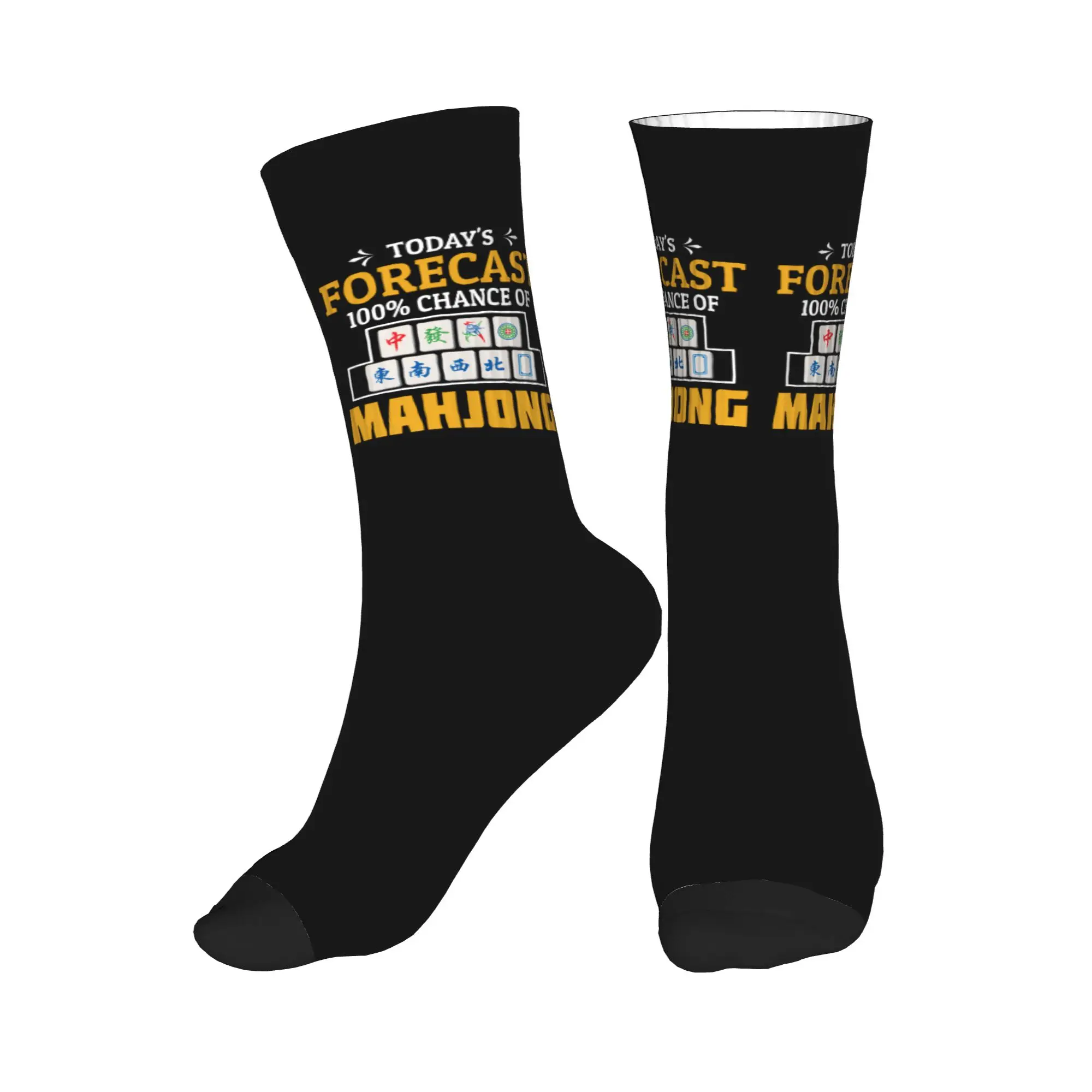 

Today's Forecast 100% Chance of Mahjong Game Men's Crew Socks Unisex Fashion 3D Print Dress Socks