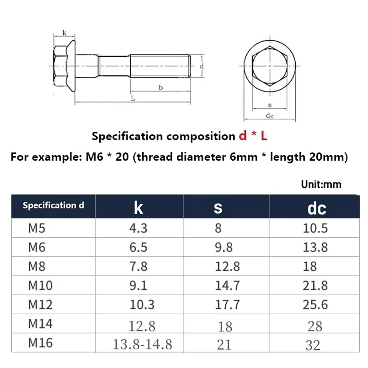 2/5/10Pcs M5 M6 M8 M10 M12 M14 M16 10.9 Grade Alloy Steel Hexagon Bolts With Flange GB5789 Flanged Toothed Anti-slip Screw