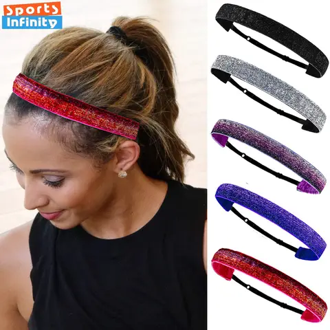 Sport Headband Women Yoga Yoga Hair Bands Elastic Headband Children's Head Band Dance Shiny Anti Slip Headband Yoga Accessories