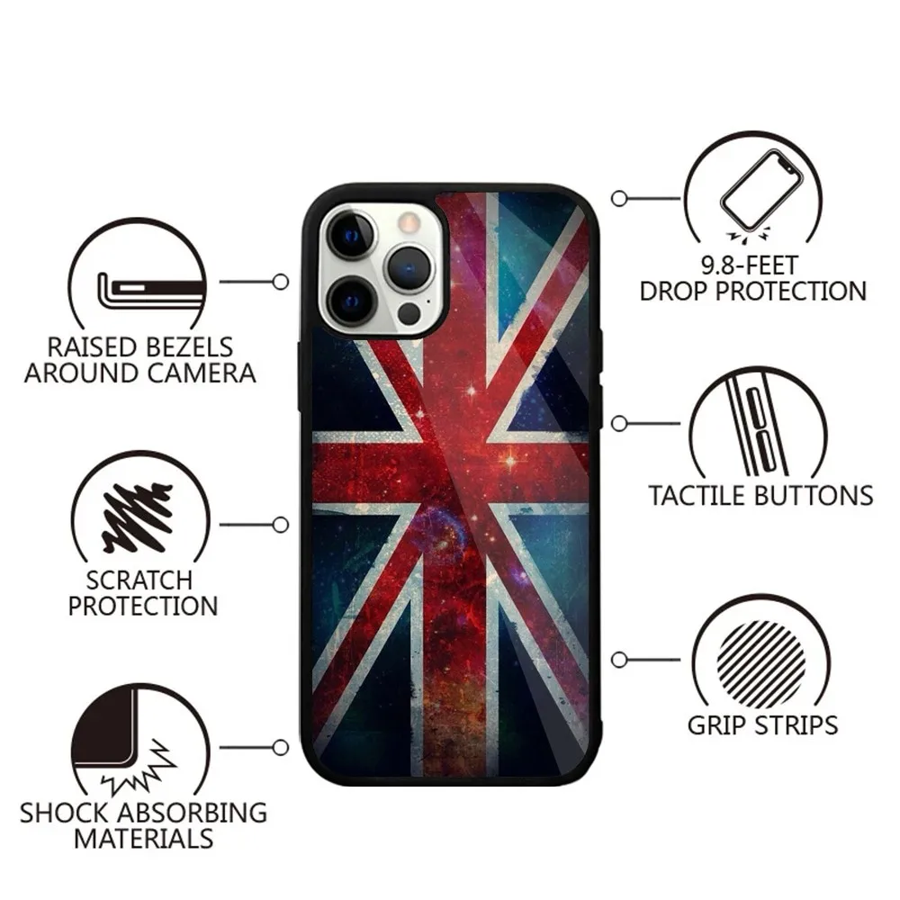 Union Jack British England UK Flag Phone Case For iPhone 15,14,13,12,11,Plus,Pro,Max Mini Magsafe Magnetic Wireless Charging