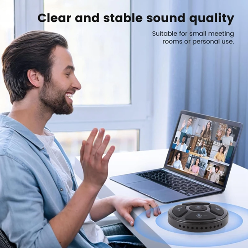 Desktop USB Conference Microphone Speaker 360° Omnidirectional PC Computer Condenser Mic Mute Function For Laptop