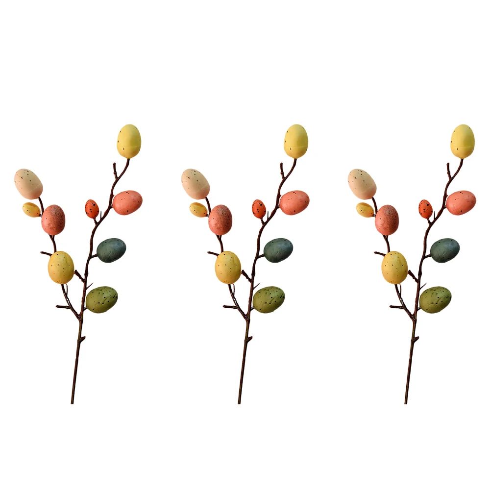 

3Pcs Exquisite Easter Egg Decorative Pieces for Branches Flower Arrangement DIY Home Party Festival Decoration Supplies