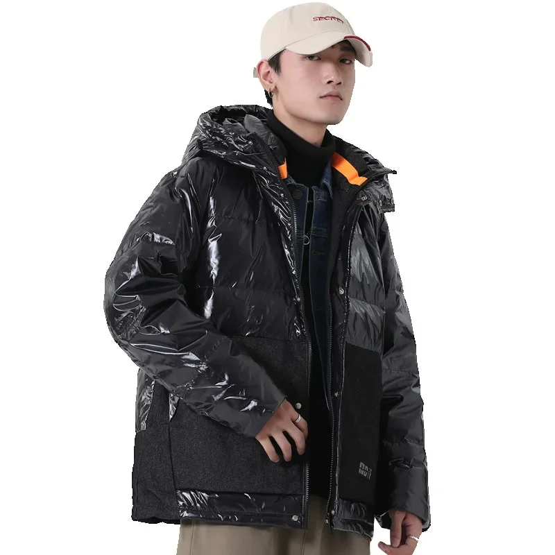 Men\'s Winter Down Jacket Thick Short White Duck Down Coat for Men & Women Fashionable Warm Puffer Jacket Couple Outerwear JK-003