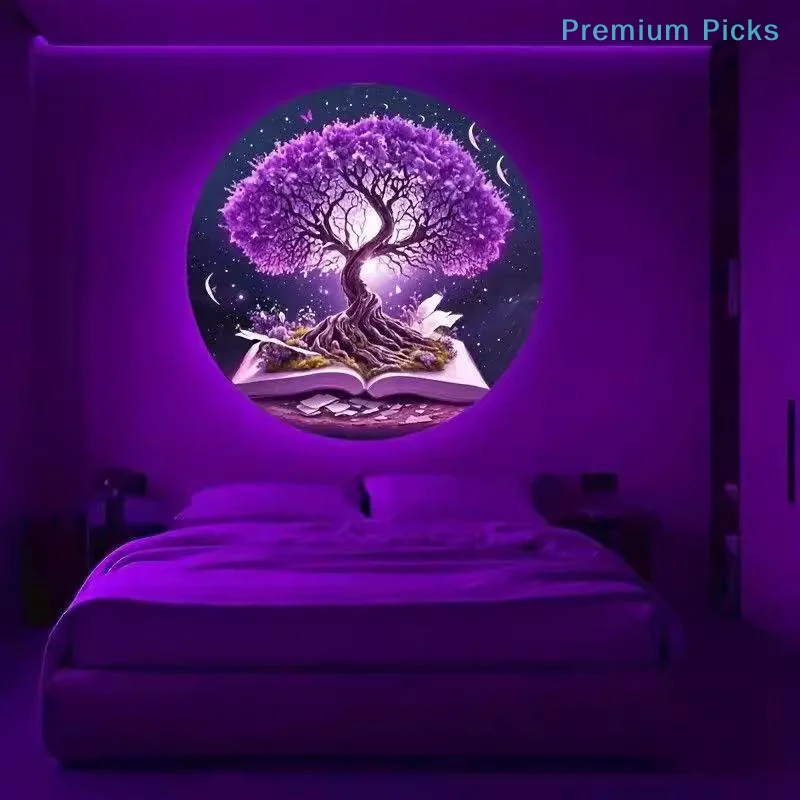 portableTree of Life USB Projector Light Ceiling Room Ambience Night Light Portable Star Lamp for Bedroom Decor