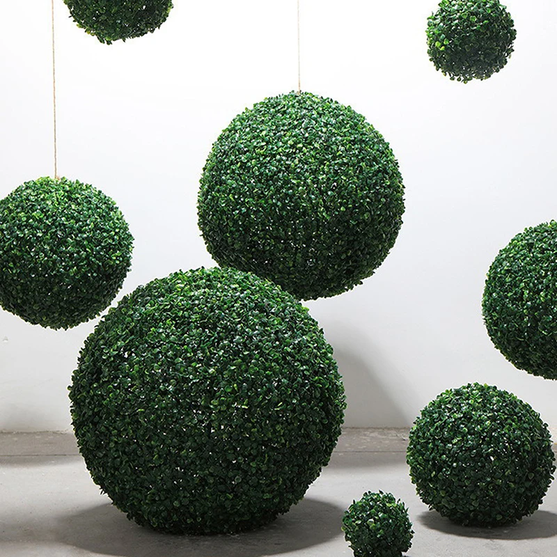 Eco-friendly Artificial Plant Grass Ball Realistic Appearance Decorative Ball Courtyard Garden Home Decoration