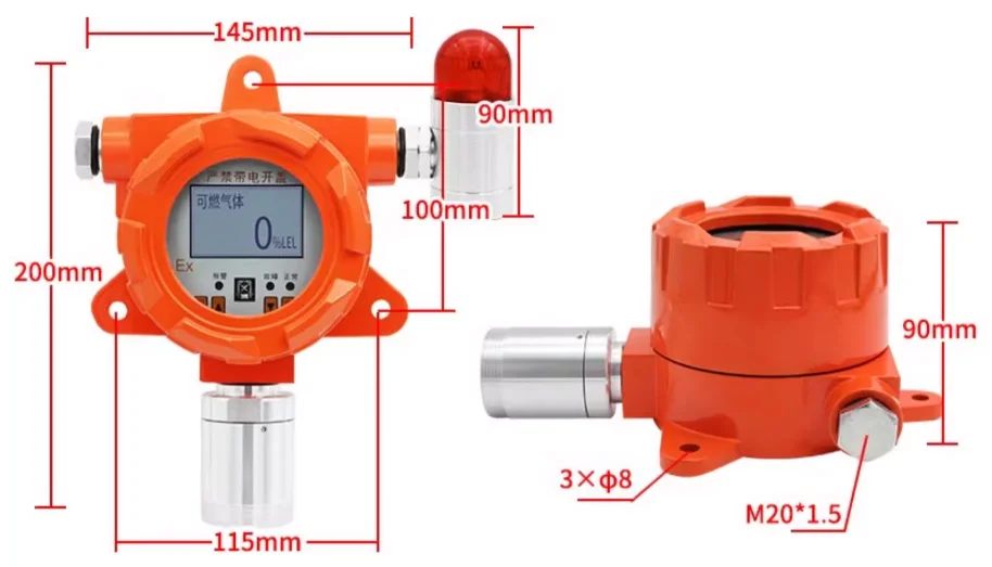 Transmisor de detección de gas serie AIKESI GND-20