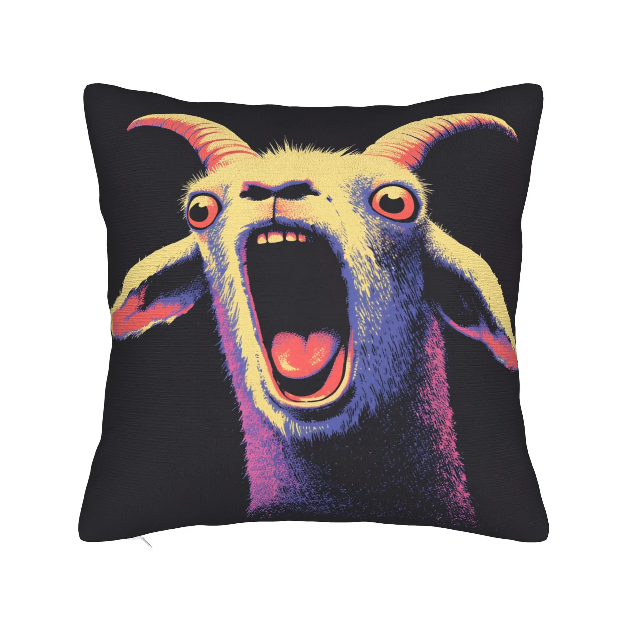 Pillow Cover Screaming Goat Funny Meme  Fashion Pillow Case For Sofa Couch Bed Living Room Pillowcases