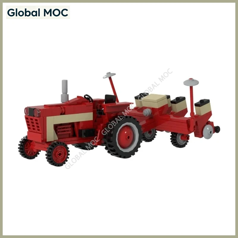 Farm Corn Seeding Tractor MOC Building Blocks Agricultural Planting Machinery Brick Display Decor Set