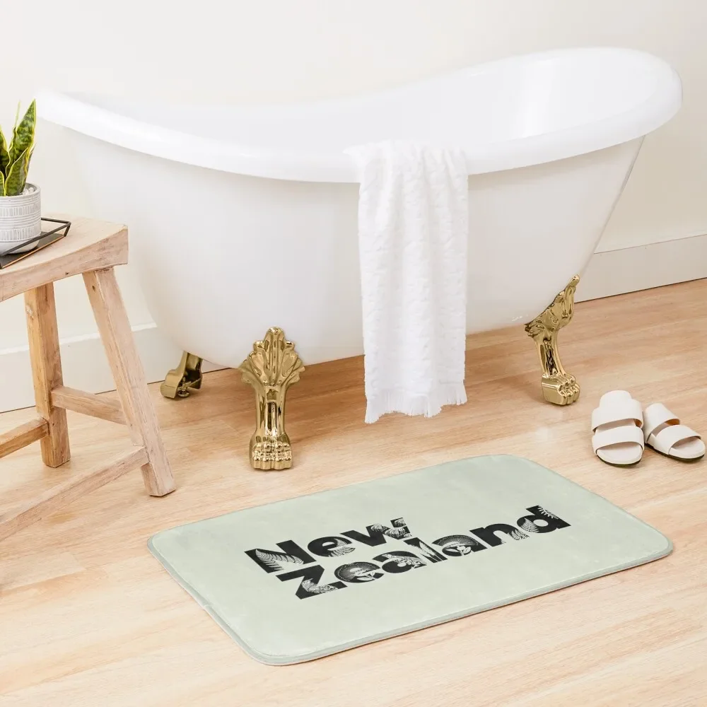 New Zealand inset with native flora Bath Mat For Toilet Set Ofs In The Bathroom Mat