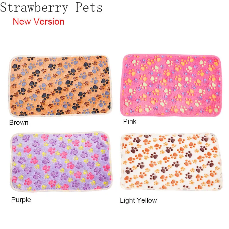 Super Soft Flannel Fleece Cat Dog Bed Mats Paw Foot Print Warm Pet Blanket Sleeping Beds Cover Mat For Small Medium Dogs Cats