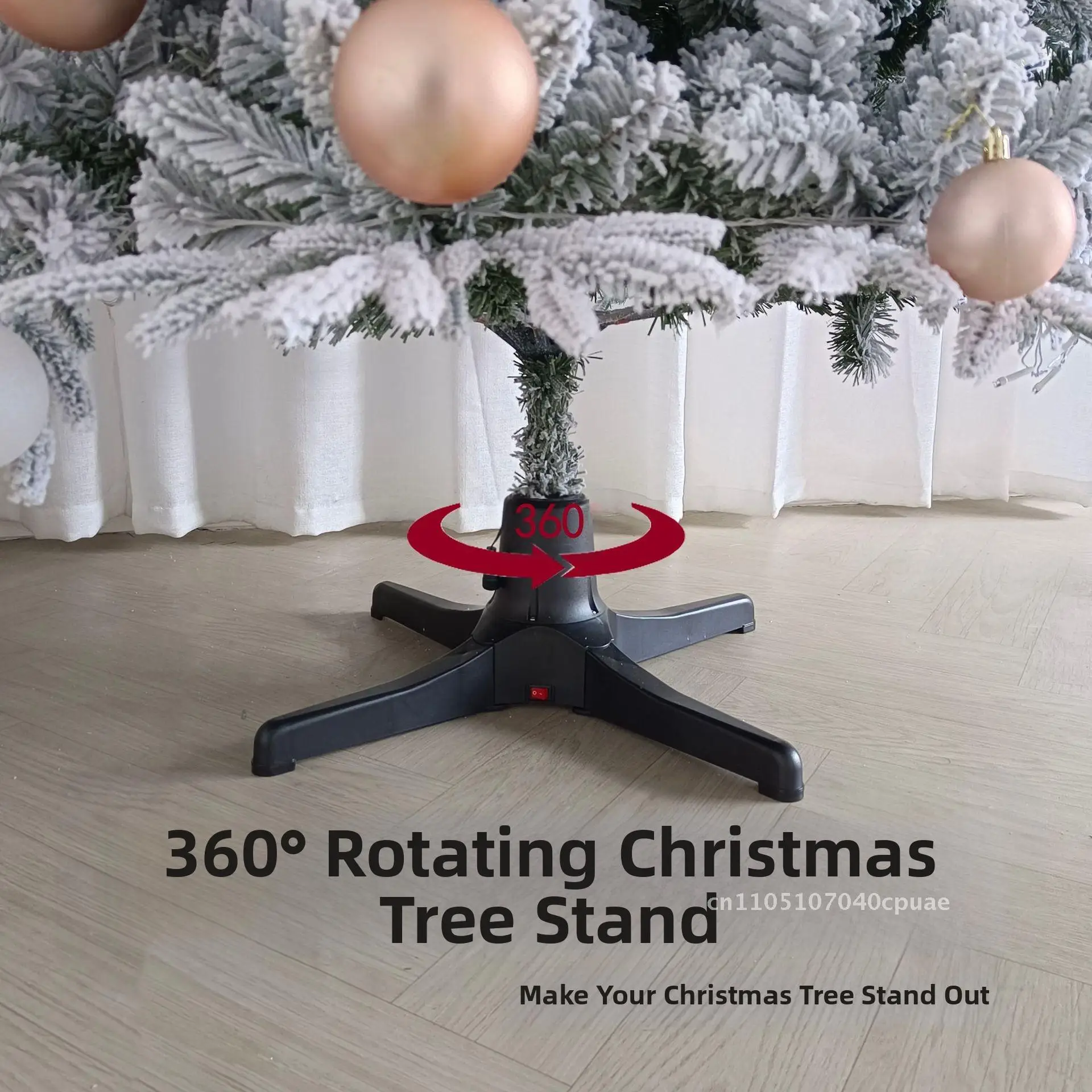 

Adjustable Mini Christmas Tree Electric Rotating Base Iron Leg Bracket with Steering Diameter Control for Decorative Trees