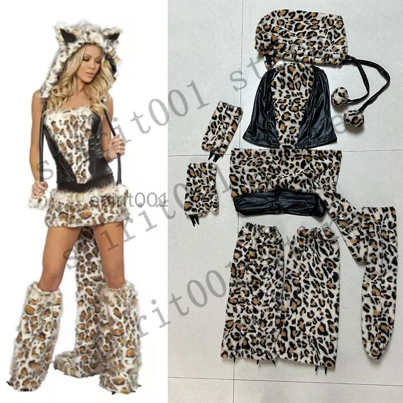 New Sexy Furry Wolf Girl Costume Wolf Women Costumes Halloween Furry Costumes For women Animal Costume Cosplay Christmas Costume