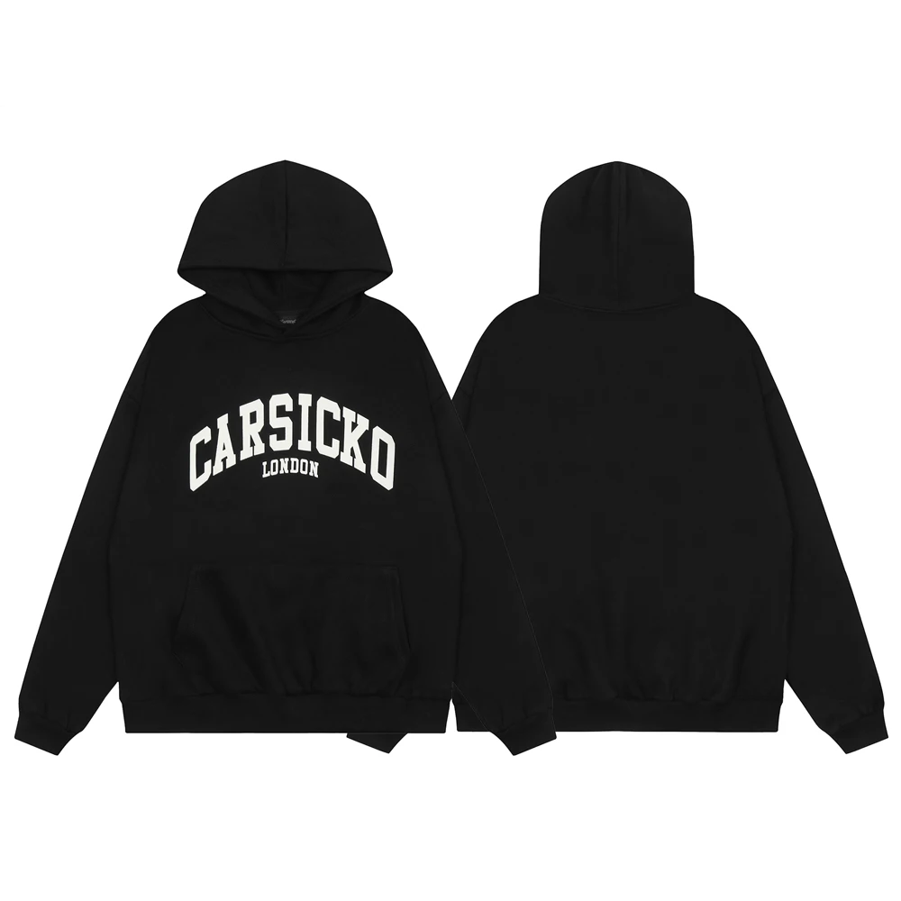 

2024fw Black Carsicko London Hoodie 1:1 Best Quality Letter Printed Hooded Trendy Fleece Pullover jogger