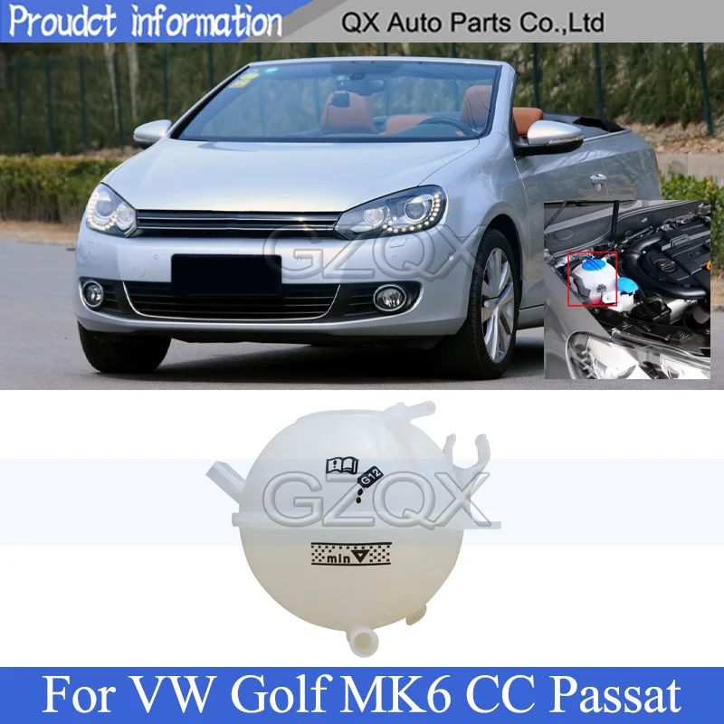 CAPQX Assistant water tank For VW Golf MK6 CC Passat  Car Engine Coolant Reservoir expansion tank