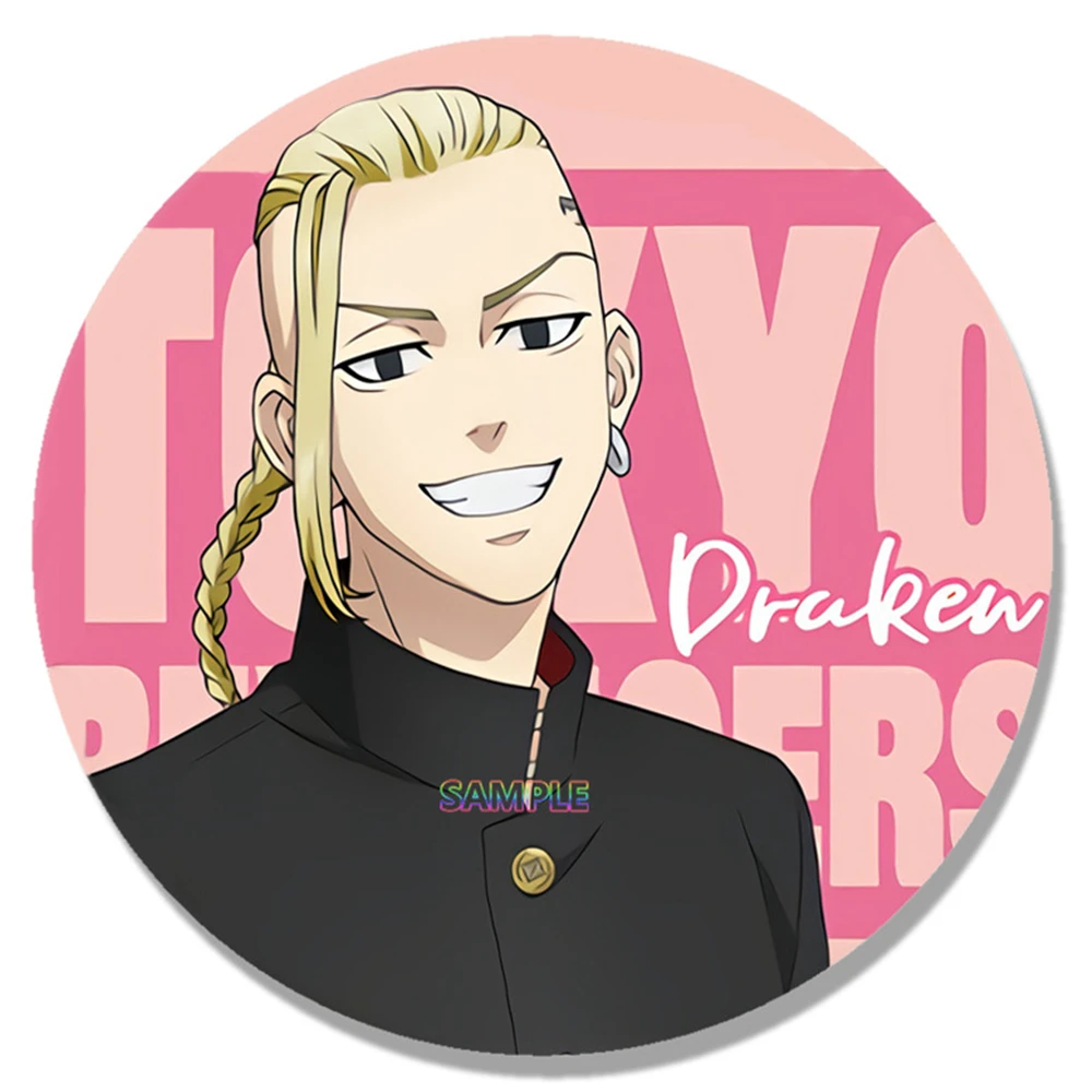 58mm Anime Tokyo Revengers Takemichi Hanagaki‌ Hinata Tachibana Cosplay COSTUME Badge Pin SPTE Tinplate Brooch﻿ Prop