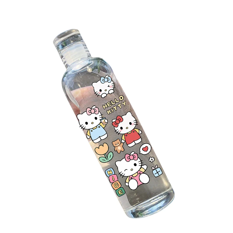 Heiiokitty Cute Pattern Child Cartoon Niche Cup Good-Looking Transparent Anime Scaled Cup Girl Kawaii Large Capacity Gift 500ml