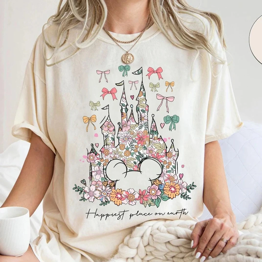 

Coquette Disney Castle Happiest Place on Earth Shirt Magic Kingdom Shirt Disneyland Shirt Disney Coquette Shirt