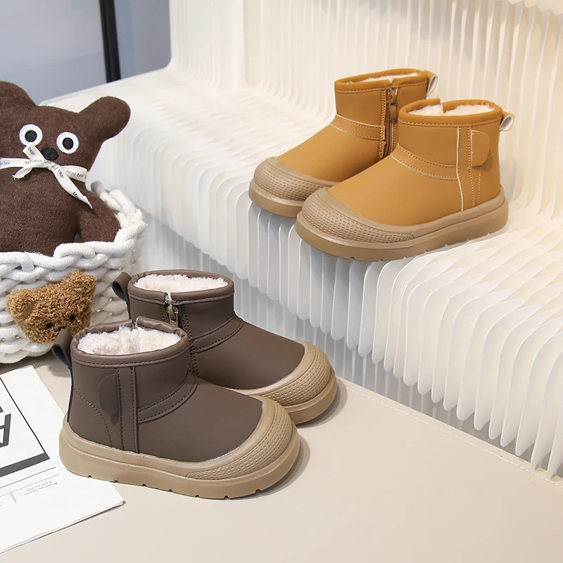 

Children Cotton Boots for Girls 2025 Winter New Fashion Korean Style Soft Bottom Anti-slippery Versatile Keep Warm Plush Shoes