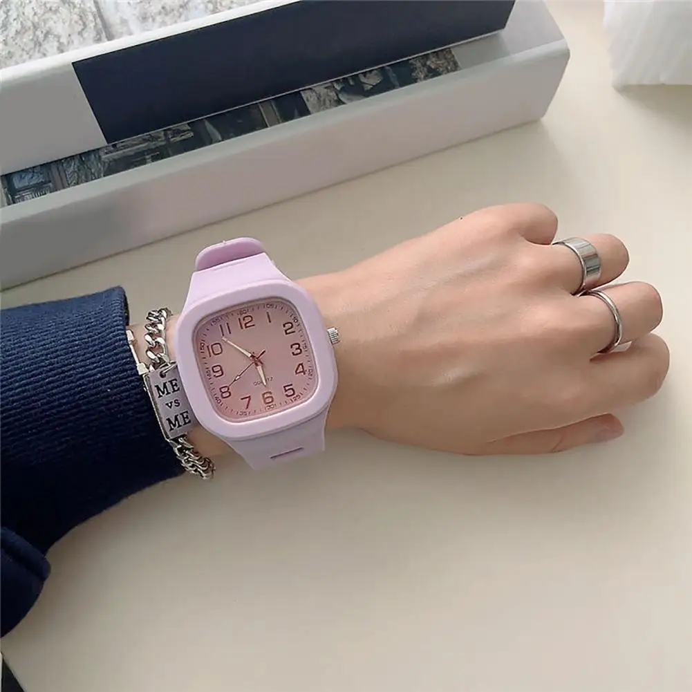 Fashion Student Watch Anti-corrosive Watch Square Dial Men Women Square Sport Watch  Wrist Ornament