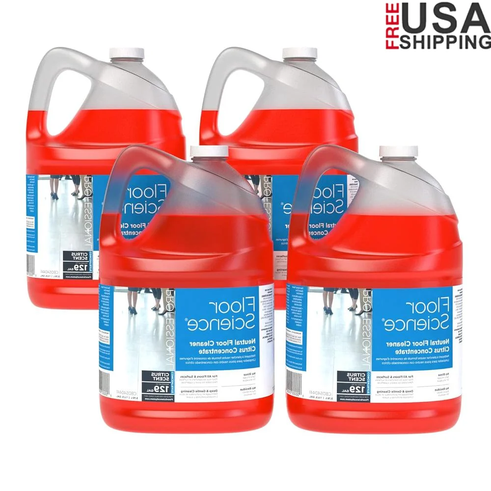 Professional Neutral Floor Cleaner Concentrate Citrus Scent Deep Cleans Floors and Hard Surfaces 1 Gal Makes 129 Gal Solution