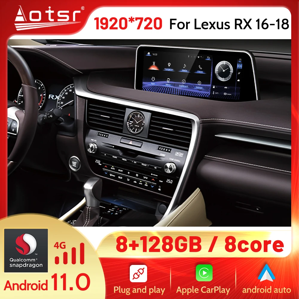 

Автомагнитола на Android 11,0, мультимедийный плеер для LEXUS RX CT Rx300 Rx350 2016-2021 с GPS-навигацией, Wi-Fi