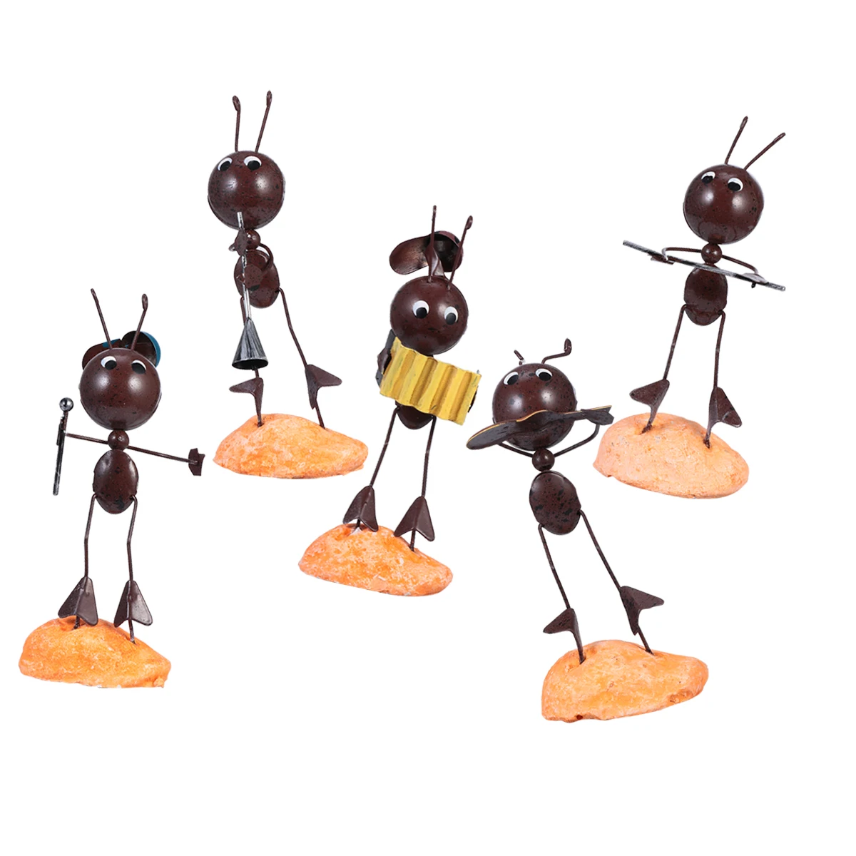 

5 Pcs Iron Ornaments Ant Decor Desktop Decoration Unique Shape Design Tabletop Adornment Band Shaped Crafts High Quality Paint