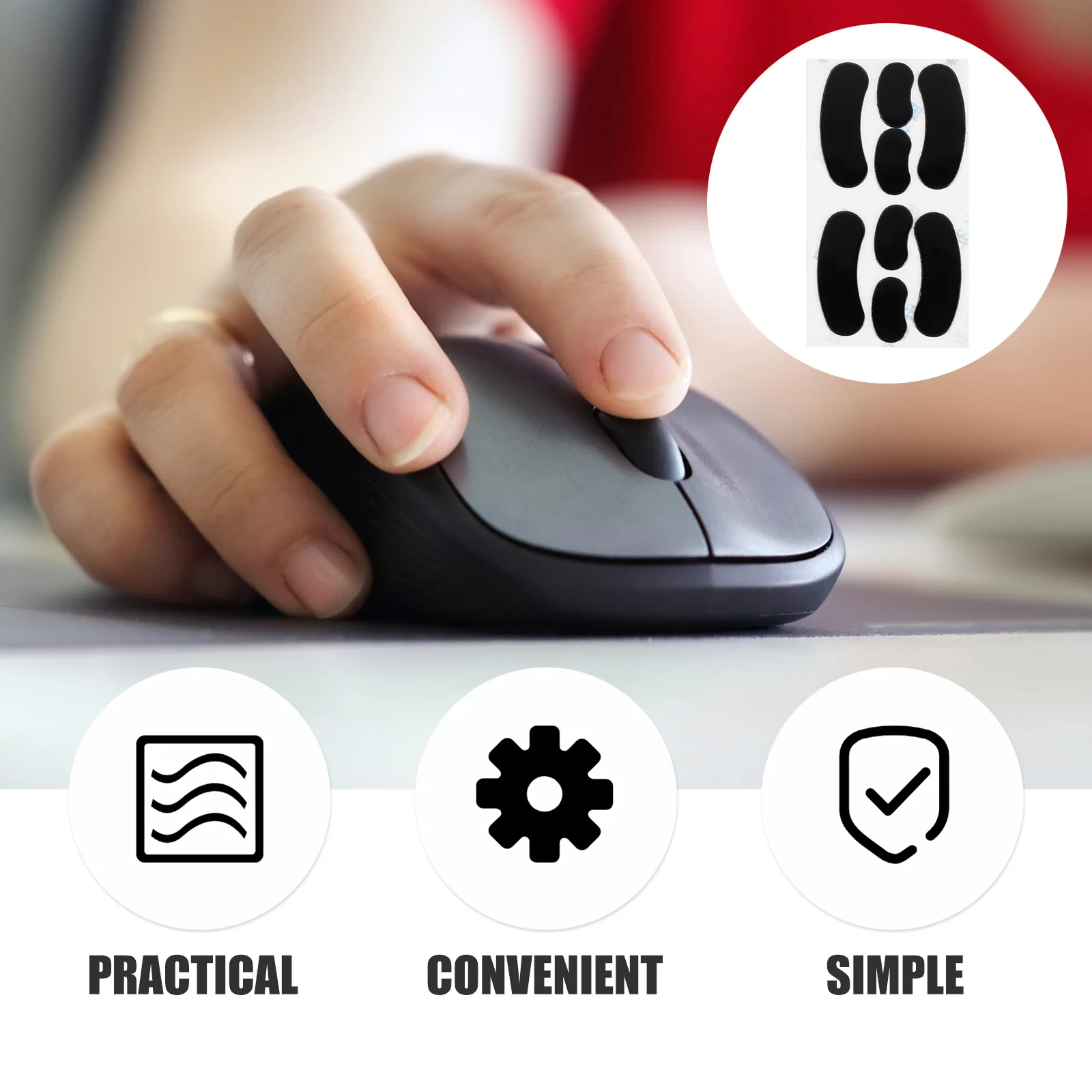 

2 set Silicone Mouse Feet Replacement Smooth Non-Sticky High Softness For Computer Gaming Mouse Glide Enhancement Accessories