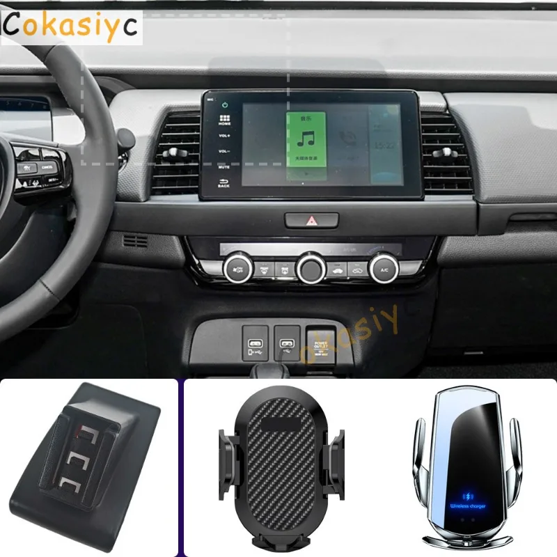 Suporte de telefone para carro, para honda fit 2021 2022 2023 2024, suporte para celular, carregamento sem fio, base fixa especial, acessórios