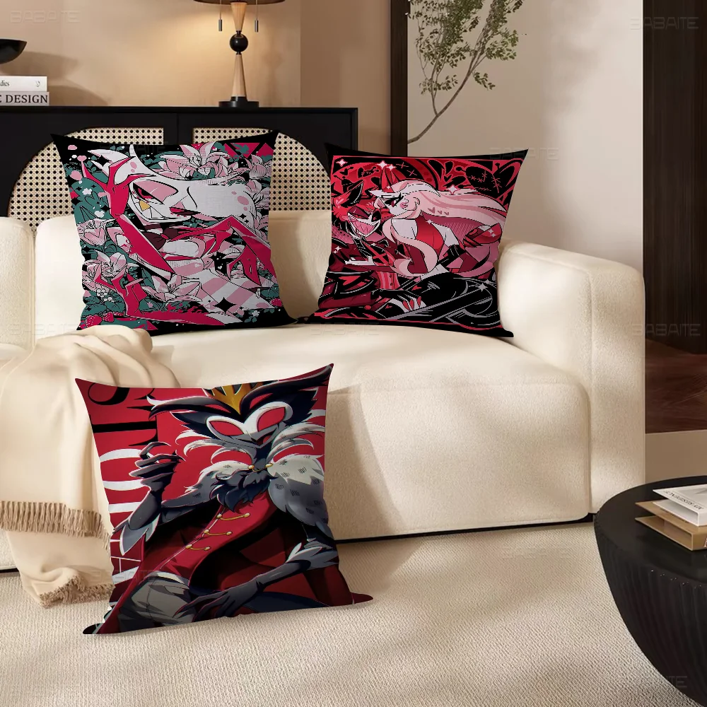 H-Hazbin H-Hotel Pillow Gift Home Office Decoration Bedroom Sofa Car Cushion Cover Case 45x45