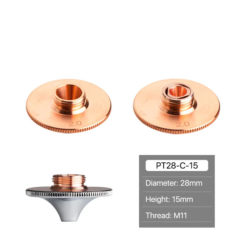 High Speed Cutting Nozzle D28 M11 Double Chromed Layer Enhanced Version Nozzle Type F for Precitec WSX Laser Head