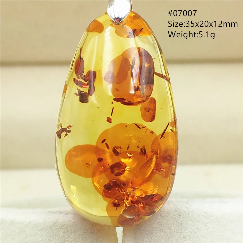 Natural Piebald Amber Pendant Jewelry Water Drop  Women Men Red Yellow Amber Jewelry Rare Stone Fashion Beads AAAAAA