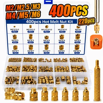 400-Piece Brass Heat Set Insert Kit 1