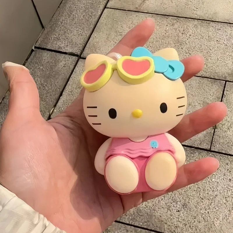 新しいサンリオおもちゃ黒肌の色変更ハローキティペンダント Uv ハローキティ顔変更黒肌キーチェーン装飾品キッズギフト