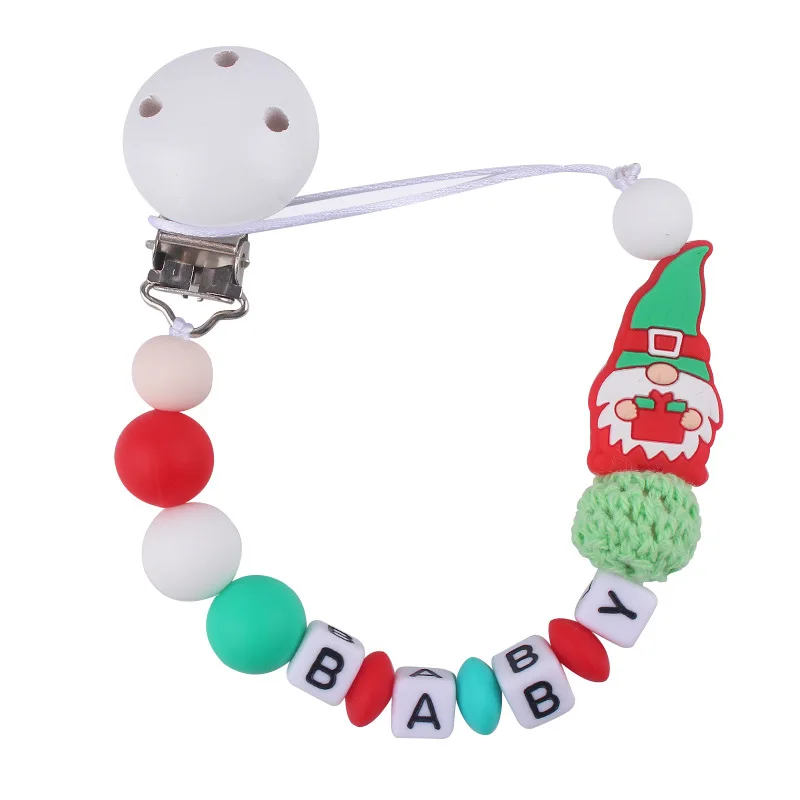 New Baby nome personalizzato ciuccio Clip catene capezzolo manichino supporto succhietto bambino alimentazione infantile dentizione masticare regalo di natale