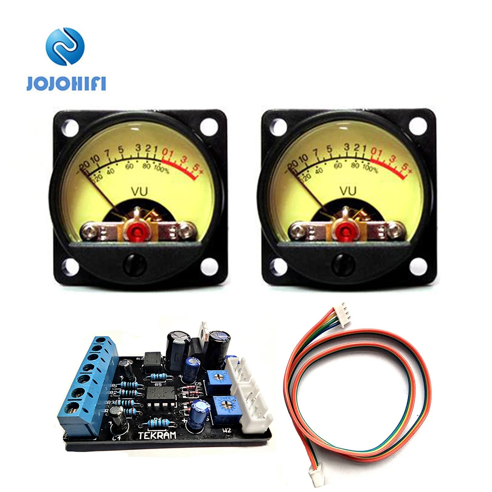

2pcs TR-35 VU Meter + 1pcs Driver Board Power Amplifier Amplifiers DB Table Audio Level Head Sound Pressure Meter with Backlight