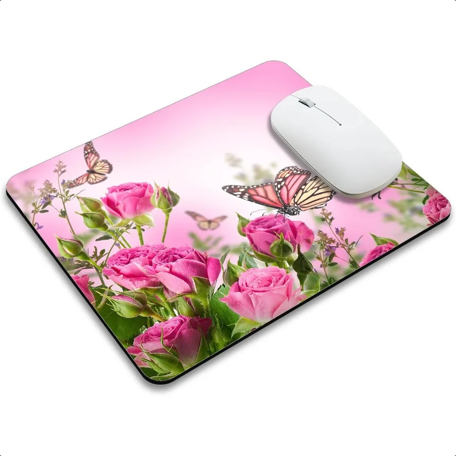 Beautiful Flowers Plants Mouse Pad Rubber Base Mouse Mat NonSlip Mousepad for Office Desk Laptop Computer Mouse Pads