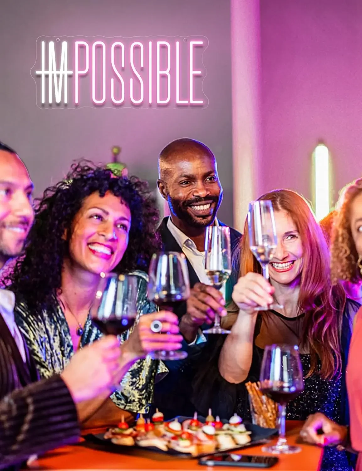 I'm POSSIBLE LED Neon Sign، ضوء نيون قابل للتعديل لديكور غرفة النوم على الحائط، غرفة الصالة الرياضية، ديكور غرفة المكتب، هدية عيد ميلاد