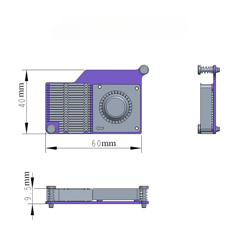 Radiador de argônio THRML para ventilador de resfriamento Raspberry Pi 5 PWM 4 pinos