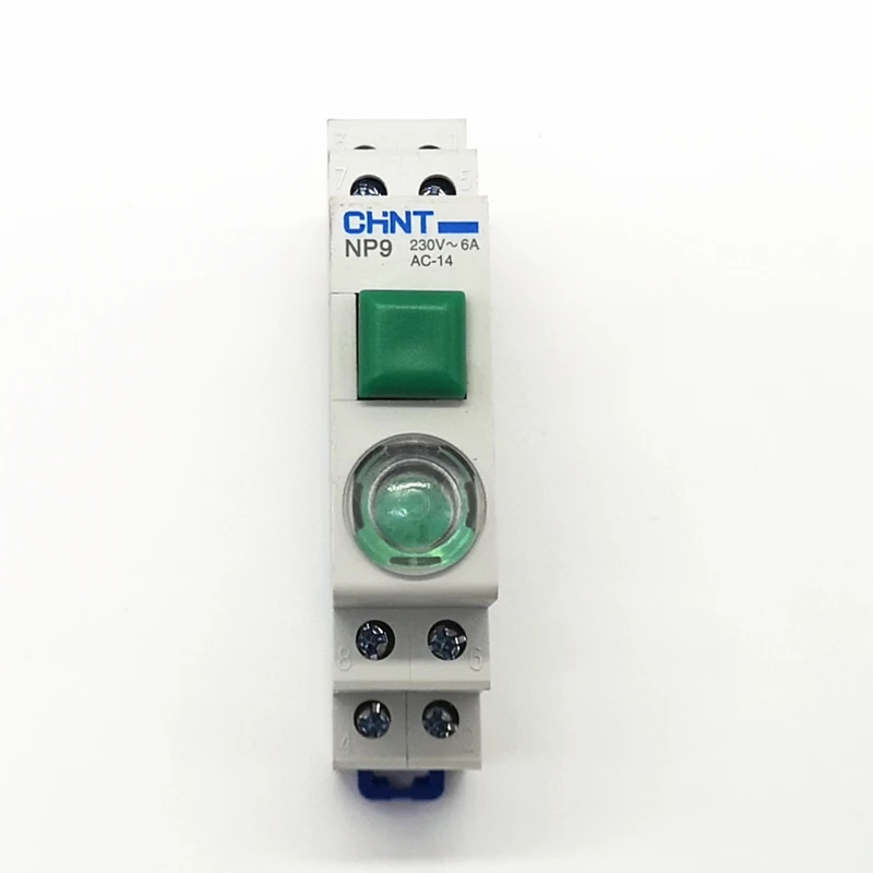 Din Rail Mount NP9 2NO 1NC  Pushbutton Switch with signal light  AC DC 230V 24V