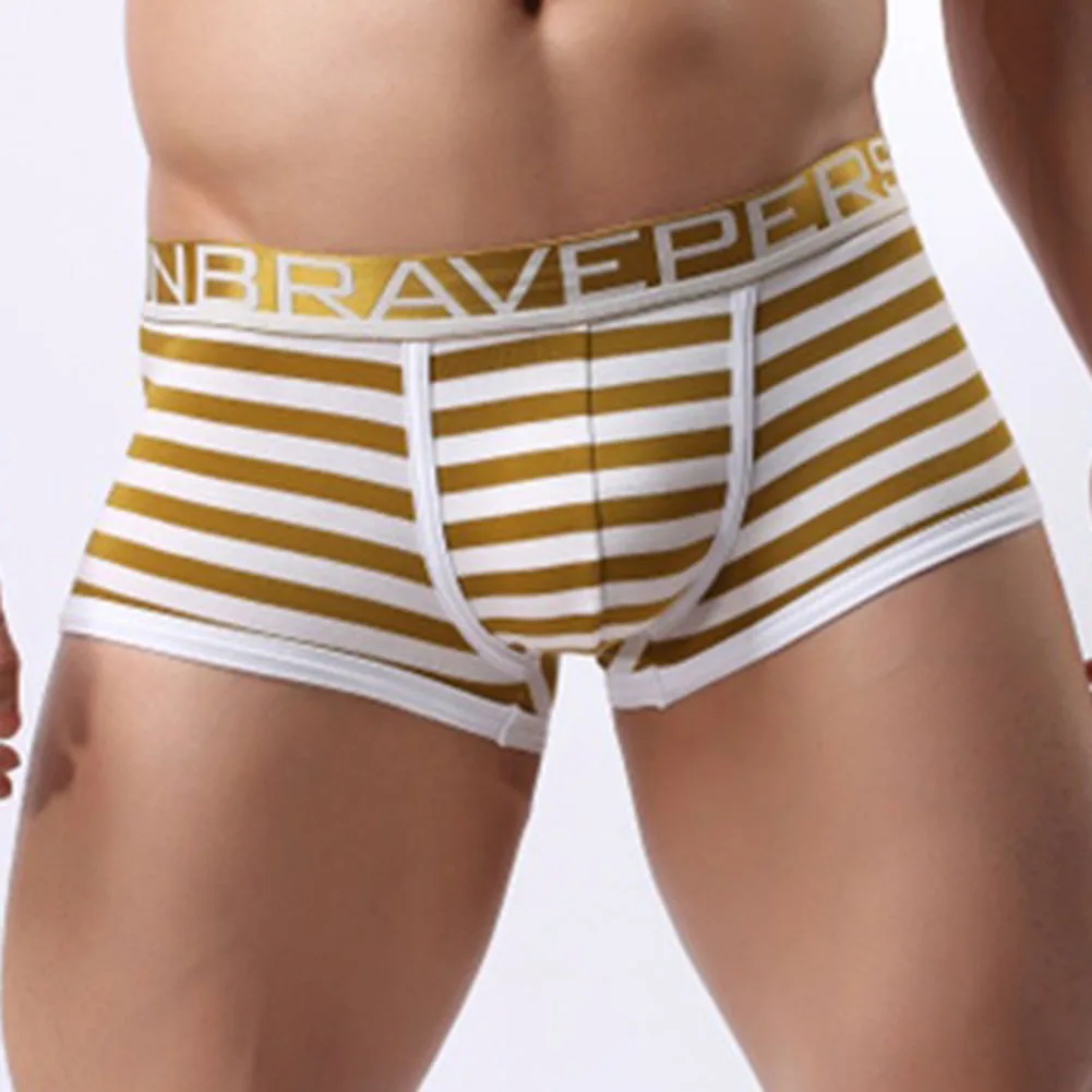 

Stripe Underwear Breathable Briefs Sexy Stripe Boxers For Men 5 Spandex Fabric 95 Cotton Material Classic Style