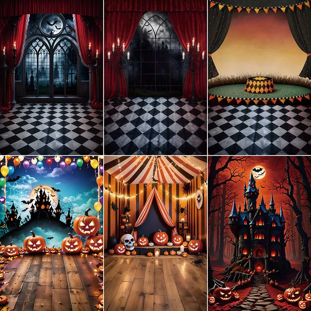 

MOON.QG Halloween Castle Photography Backdrop Outdoor House Decoration Photo Studio Background 2025 Photographic Shooting Props