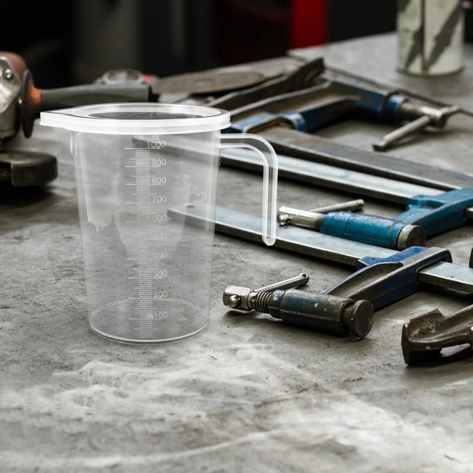 1000 مللي إبريق قياس شفاف لزيت المحرك كوب بلاستك دقيق مع غطاء صنبور أداة العناية بالسيارات إبريق زيت كوب قياس السائل #3