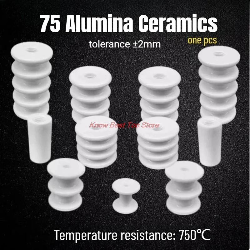 M5/M6/M10/M12 High Temperature Ceramic Insulators Through-hole High Voltage Porcelain Post Insulator Temperature Resistance 750℃