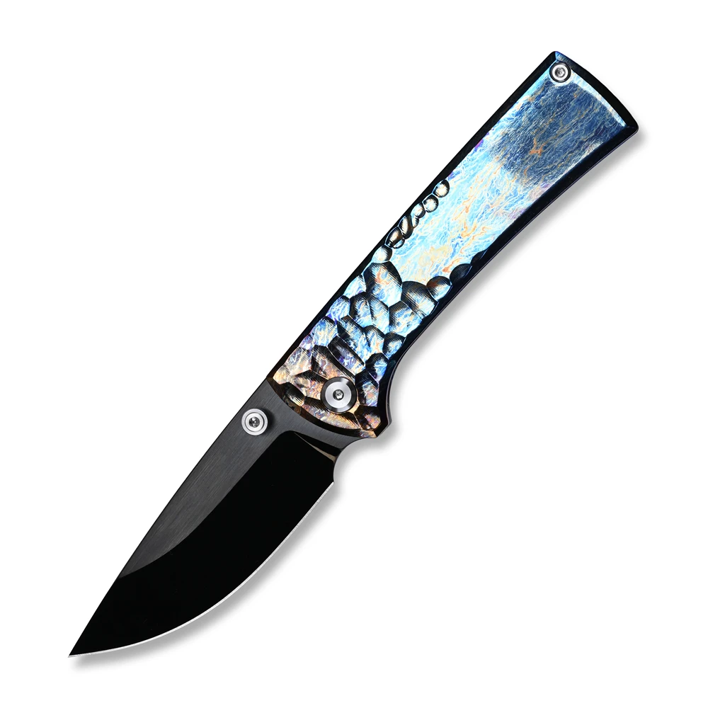 CHAV# Frigate High-Quality Ball Bearing Folding Knife D2 Steel Blade Titanium Alloy Hunting Fishing EDC Tools